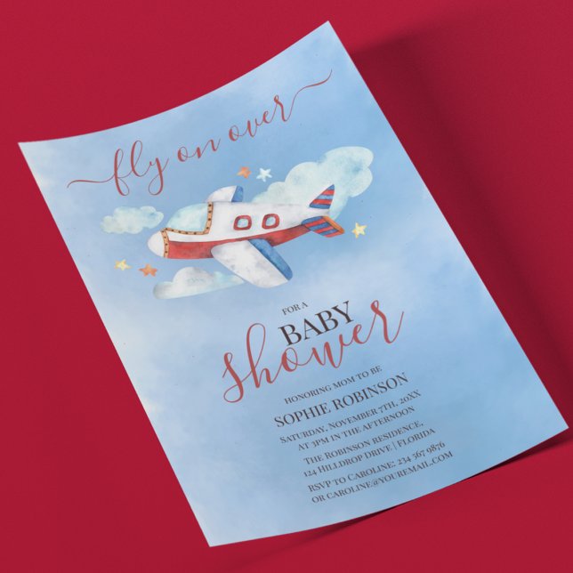 Convite Chuva de Doces Aeroplano Baby Shower (Criador carregado)