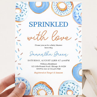 Convite Chuva de Donuts Baby Sprinkle Baby Shower