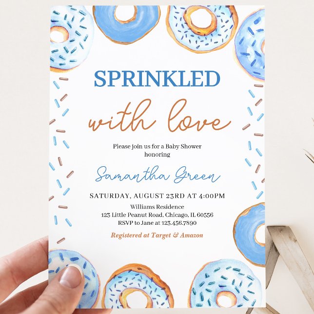 Convite Chuva de Donuts Baby Sprinkle Baby Shower (Criador carregado)