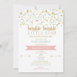Convite Chuva de Estrelas Baby Shower Qualquer Cor