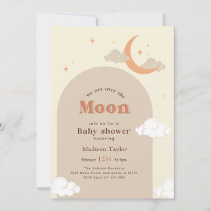 Convite Chuva de Estrelas e Lua Baby Shower