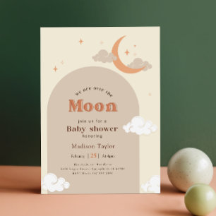 Convite Chuva de Estrelas e Lua Baby Shower