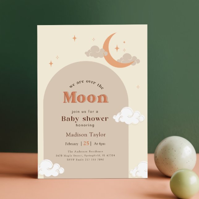 Convite Chuva de Estrelas e Lua Baby Shower (Criador carregado)