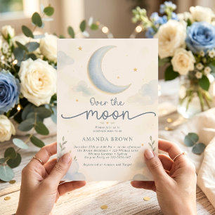 Convite Chuva de Estrelas e Lua no Baby Shower da Lua