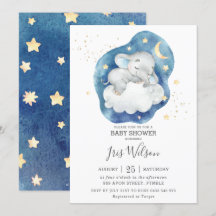 Chuva de Estrelas Elefante Adormecido Baby Shower