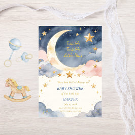 Convite Chuva de Estrelas em Aquarela Baby Shower