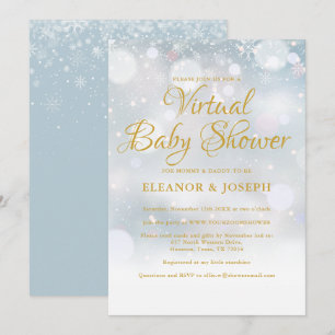 Convite Chuva de Festa Virtual de Bebê no Inverno