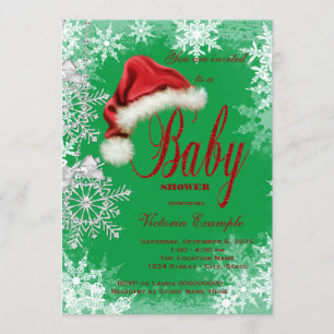 Convite Chuva de flocos de Natal - Baby Shower de Natal
