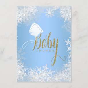 Convite Chuva de Flocos de Neve Baby Shower