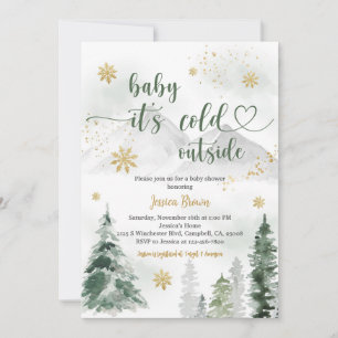 Convite Chuva de Flocos de Neve de Inverno Baby Shower
