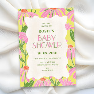 Convite chuva de flores baby shower