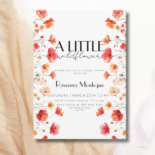 Convite Chuva de Flores Boho Meadow Floral Baby Shower