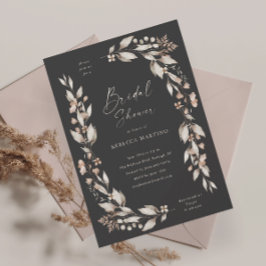Convite Chuva de Flores Boho para Casamento Chá de Noiva
