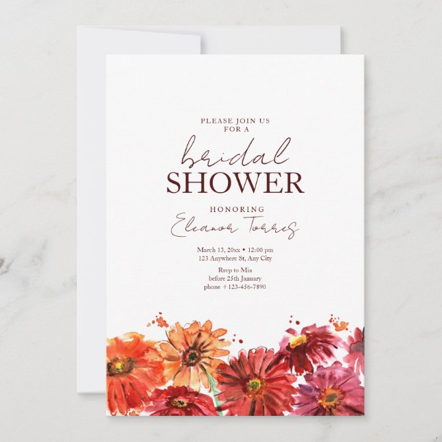 Convite Chuva de Flores Casamento Florais Chuva de Noiva B (Frente)