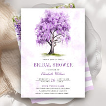 Chuva de Flores de Wisteria Roxa para Chá de Noiva