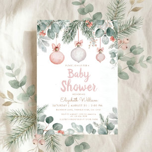 Convite Chuva de flores fancy floral rosa baby shower