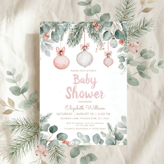 Convite Chuva de flores fancy floral rosa baby shower (Criador carregado)