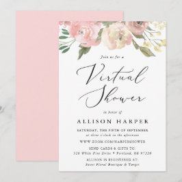 Convite Chuva de Flores Floral Chá de Bebê Virtual Sutil