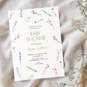Convite Chuva de flores minimalista estética baby shower