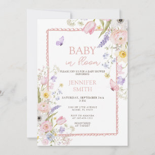 Convite Chuva de Flores Primavera Verão Bebê em Flor Baby 