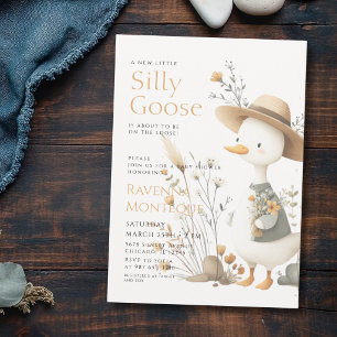 Convite Chuva de Flores Silly Goose Flor de Floresta Baby 