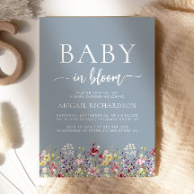 Chuva de Flores Silvestres Boho Azul Baby Shower