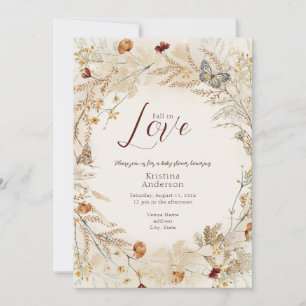 Convite Chuva de Flores Silvestres de Outono Baby Shower