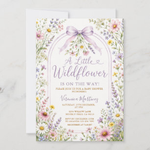 Convite Chuva de Flores Silvestres no Jardim para Menina R