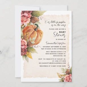 Convite Chuva de Folhas de Outono: Baby Shower da Abóbora