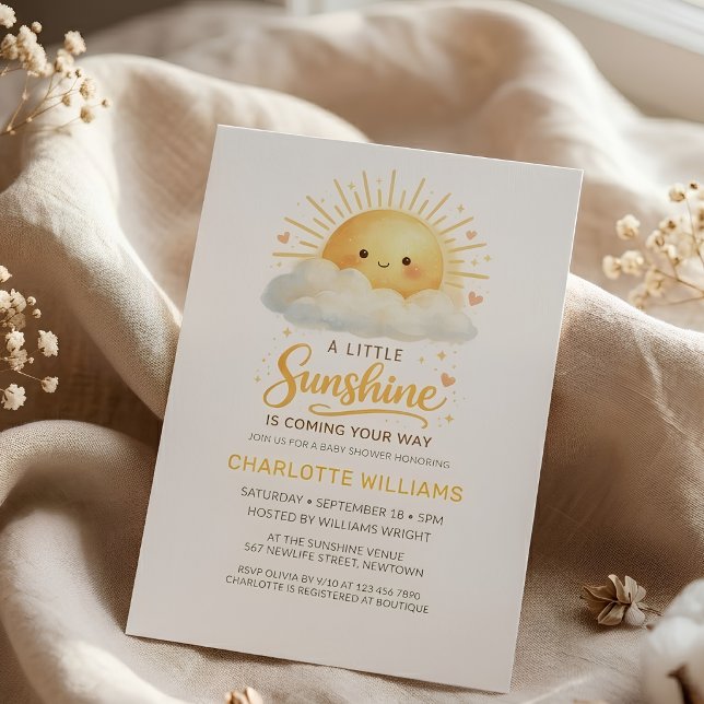 Convite Chuva de Gênero Neutro Nuvens Lindas Baby Shower (Criador carregado)