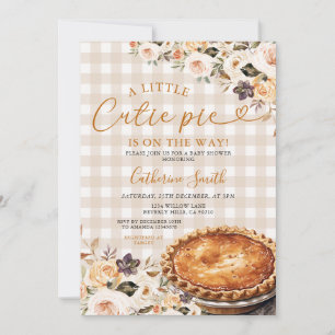 Convite Chuva de Gingham Um Pequeno Bolo de Natal Shower A