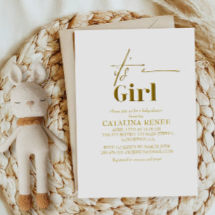 Convite Chuva de Glamour É uma Menina Chuveiro de Bebê