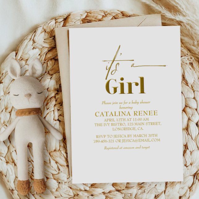 Convite Chuva de Glamour É uma Menina Chuveiro de Bebê (Criador carregado)