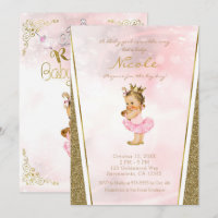Chuva de Glitter Rosa e Dourado Princesa Vintage B