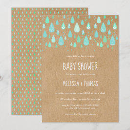 Convite Chuva de Gotículas Fofas Chá de Bebê / Sprinkle Ca