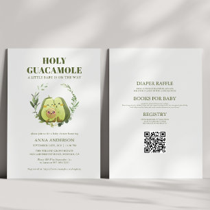 Convite Chuva de Guacamole Sagrado Código QR Baby Shower