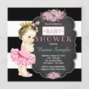 Convite Chuva de Ideias Meninas Princesa Tutu Loja de Giz