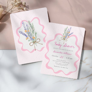 Convite Chuva de Ideias Rosa Flor de Campo Baby Shower Flo