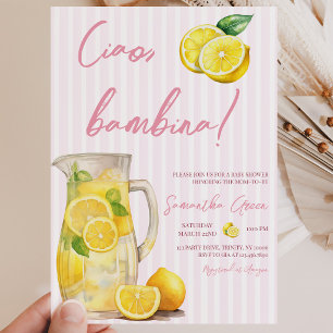 Convite Chuva de Limão Ciao Bambina para Chá de Bebê