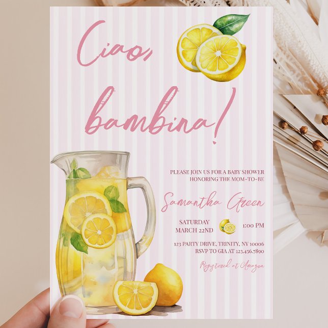 Convite Chuva de Limão Ciao Bambina para Chá de Bebê (Criador carregado)