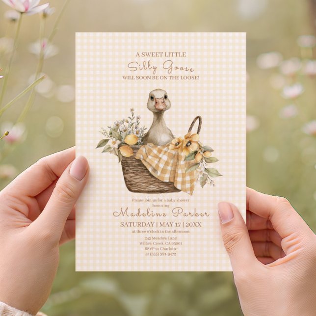 Convite Chuva de Limão do Ganso Bobo Baby Shower (Criador carregado)