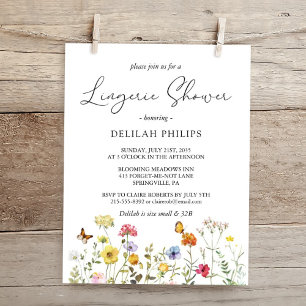 Convite Chuva de Lingerie Bridal Botânica de Flores Silves
