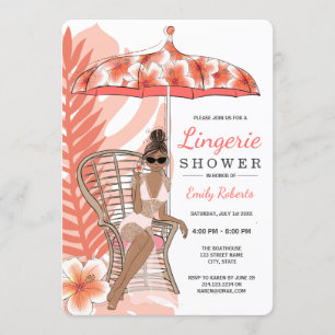 Convite Chuva de Lingerie Noiva Afro-Americana