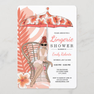 Convite Chuva de Lingerie Noiva Ruiva