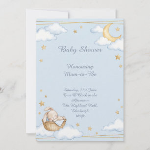 Convite Chuva de Lua e Estrelas Baby Shower