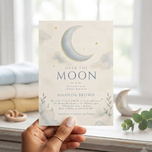 Convite Chuva de Lua e Estrelas no Baby Shower