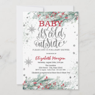 Convite Chuva de neve de frutas do Natal Baby Shower