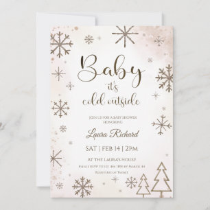 Convite Chuva de neve de inverno baby shower