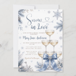 Convite Chuva de Neve de Inverno no Bridal Shower de Amor
