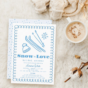 Convite Chuva de Neve Desenhada à Mão em Bridal Shower Amo